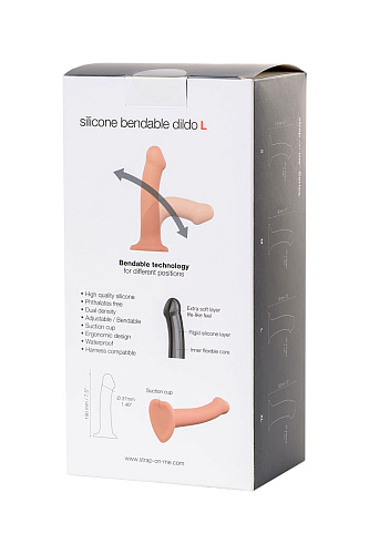Телесный фаллос на присоске Strap-on-me Silicone Bendable Dildo L 6013113 (19 см)