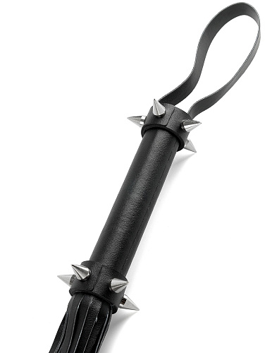 Чёрная плеть с шипами на рукояти Pipedream SPIKED WHIP PD3739-23 (66 см)
