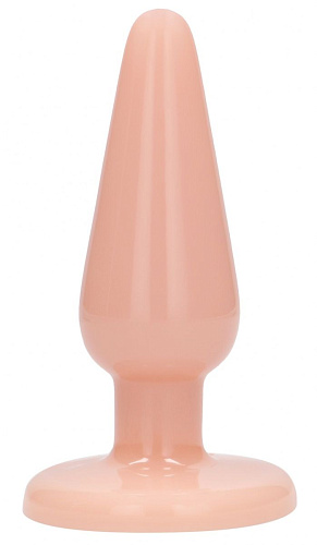 Телесная коническая анальная пробка Shots Media BV Basic 5 Inch PLU003FLE (12,7 см)