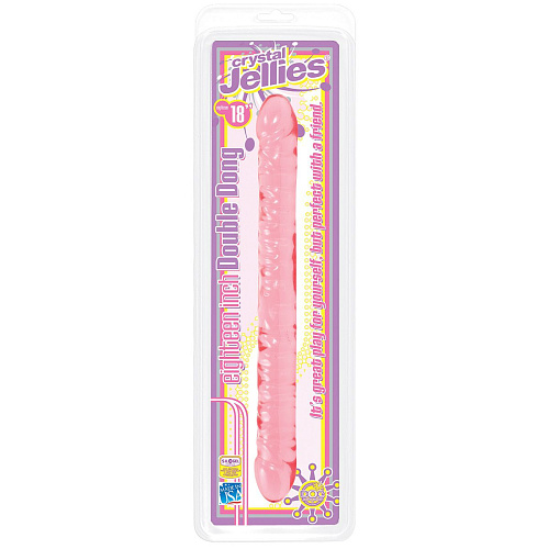 Розовый двухголовый фаллоимитатор Doc Johnson Crystal Jellies 0287-03-CD (45,7 см)