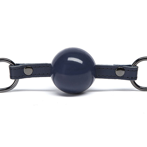 Тёмно-синий кляп-шар на кожаных ремешках Fifty Shades of Grey DARKER LIMITED COLLECTION BALL GAG FS-65098