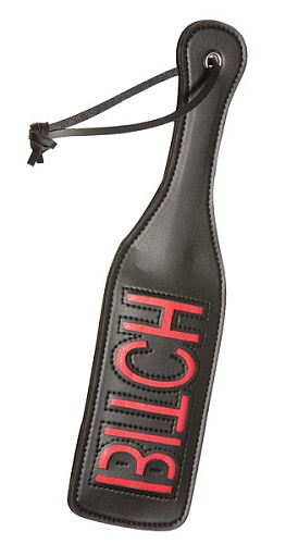 Черный пэддл с надписью Allure Lingerie X-Play «Bitch» 2054