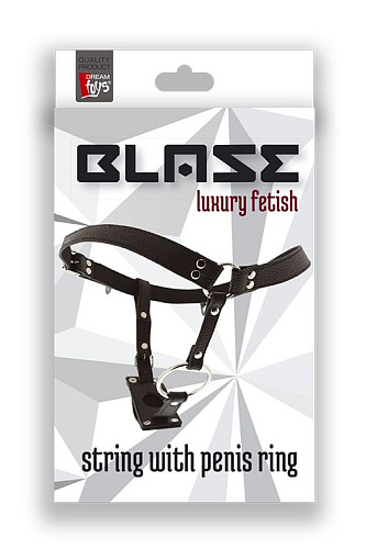 Чёрные трусики для крепления фаллоимитатора Dream Toys STRING WITH PENIS RING 21333