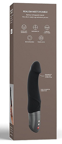 Чёрный вибратор с чуть загнутой головкой Fun Factory Mr Boss 7308 (20,2 см)