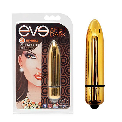 Золотистая вибропуля Topco Sales Eve After Dark Vibrating Bullet 1075003