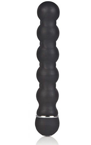 Анальный чёрный стимулятор с вибрацией California Exotic Novelties Dr. Joel Kaplan 10-Function Anal Trainer Beaded SE-5649-05-2 (15,25 см)