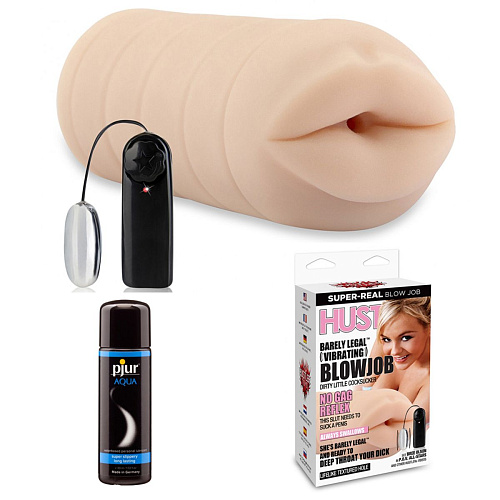 Ротик с вибрацией и лубрикант на водной основе Hustler Smart Set №18