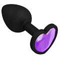 Чёрная силиконовая пробка с лиловым кристаллом Сумерки богов 508-13 LILAC-DD (7,3 см)