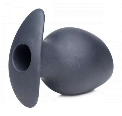 Малая чёрная анальная пробка XR Brands Ass Goblet Silicone Hollow Anal Plug Small AF981-Small (9,53 см)