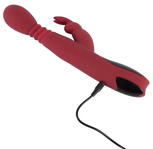 Красный вибромассажёр с клиторальным отростком Orion Rabbit Vibrator 05940670000 (26,5 см)