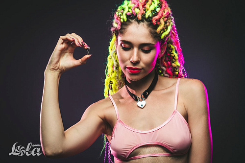 Чёрный ошейник с замком и ключиком Lola toys Utopia 1091-01lola