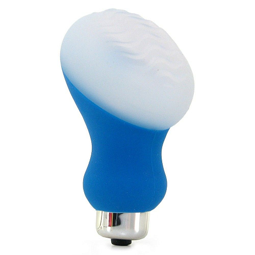 Голубой мини-вибратор со съёмной насадкой для заморозки California Exotic Novelties Posh Silicone Ice Massager Wave SE-2078-25-3