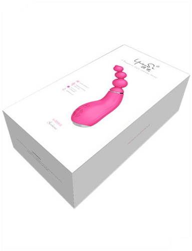 Розовый вибратор с вращением Yuanse Barbara B-0006B (13,9 см)