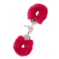 Металлические наручники с красной меховой опушкой Dream Toys METAL HANDCUFF WITH PLUSH RED 160028
