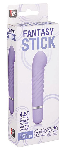 Фиолетовый мини-вибратор с увеличенной головкой и рёбрами Dream Toys NEON FANTASY STICK PURPLE 20551 (11 см)