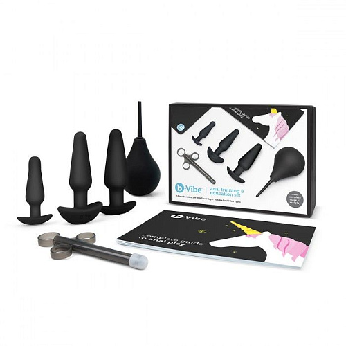 Набор в чёрном цвете для анальных игр b-Vibe ANAL EDUCATION SET BV-012-BLK