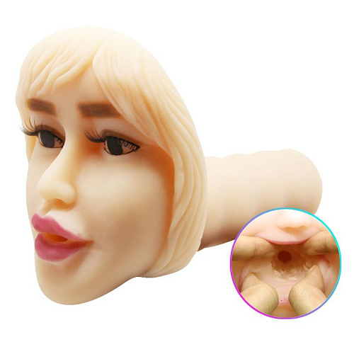 Мастурбатор-ротик телесного цвета с вибрацией Baile Temptation Passion Lady BM-009183-1