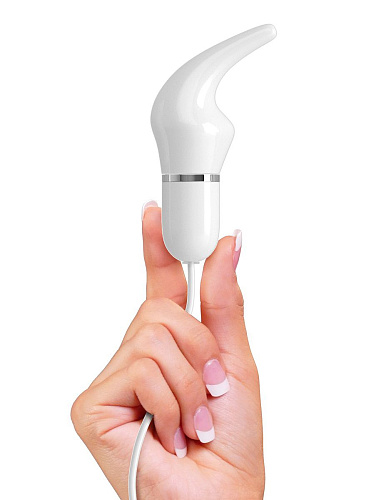 Белый вибромассажёр с набором насадок на проводе USB Pipedream USB MASSAGE KIT PD1059-19