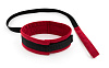 Красно-чёрный ошейник с поводком БДСМ арсенал My Rules 6903-2ars