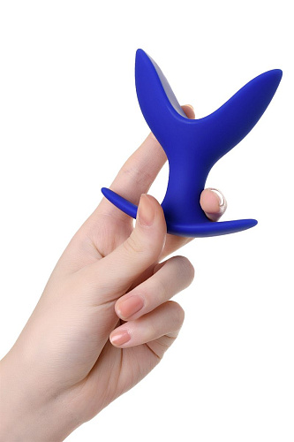 Синяя силиконовая расширяющая анальная втулка ToyFa Bloom 357006 (9 см)
