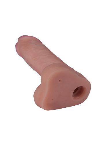 Страпон-унисекс с двумя насадками телесного цвета LOVETOY (А-Полимер) UNI strap 7 Harness 532303 (19 и 12 см)