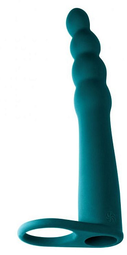 Зелёная вибронасадка для двойного проникновения Lola toys Bramble 1201-03lola (16,5 см)