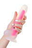 Прозрачно-розовый фаллоимитатор, светящийся в темноте ToyFa Tony Glow 872008 (20 см)