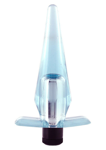 Голубая анальная пробка с вибрацией Seven Creations SUPER COMPACT VIBRATING BUTTPLUG 90302200TBL1 CS GP (10 см)