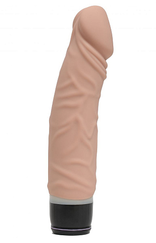 Телесный силиконовый вибратор-реалистик с 7 режимами вибрации 4sexdreaM 47480 (19,5 см)