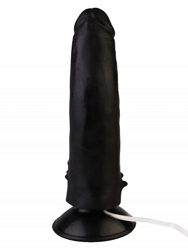 Чёрный реалистичный вибромассажёр с присоской Сумерки богов №10 354-10 BX DD (17 см)