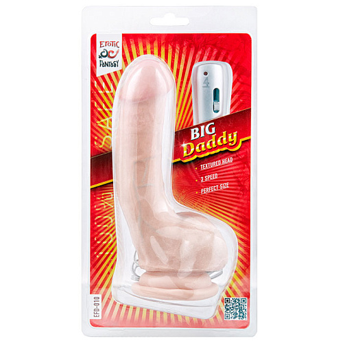 Трехскоростной вибромассажёр телесного цвета Erotic Fantasy Big Daddy EFD-010 (18,5 см)
