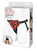 Чёрные трусики с красным сердечком для страпона Lux Fetish LF1361-RED
