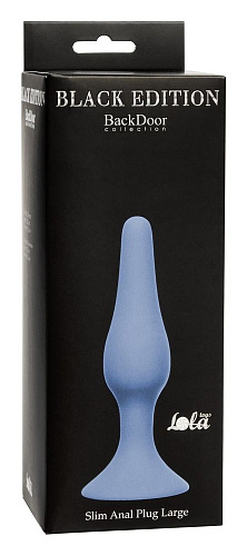 Синяя анальная пробка Lola toys Slim Anal Plug Large 4205-02Lola (12,5 см)