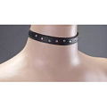 Чёрный узкий ошейник, декорированный стразами Подиум Р285