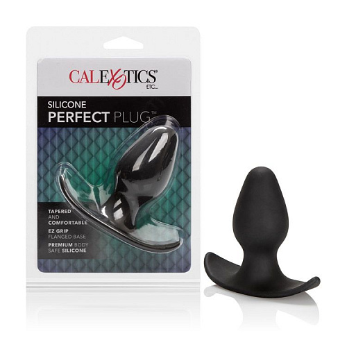 Чёрная анальная пробка из силикона California Exotic Novelties SILICONE PERFECT PLUG SE-0415-00-2