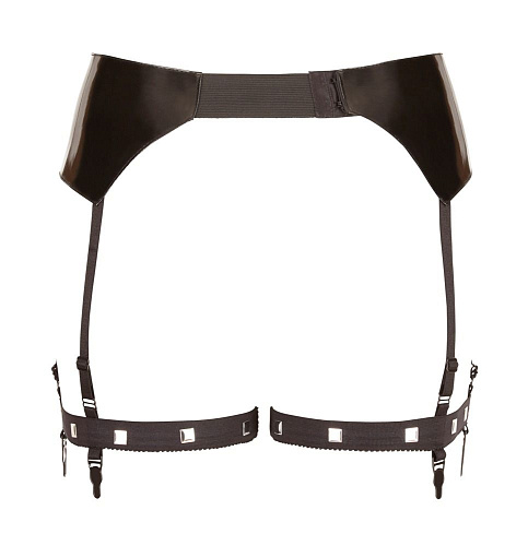 Чёрная сбруя на бедра с зажимами для половых губ Orion Suspender Belt with Clamps 24923851101