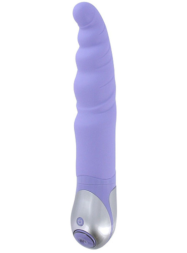 Фиолетовый вибратор с чуть загнутым рельефным кончиком Vibe Therapy Euphoria V01A1S008-B4 (23 см)