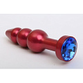 Красная анальная ёлочка с синим кристаллом 4sexdreaM 47431-3 (11,2 см)