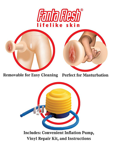 Надувная кукла телесного цвета с реалистичными вставками Pipedream Hannah Harper Life-Size Love Doll  RD300