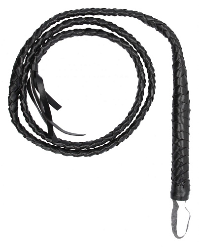Чёрный витой кнут Shots Media BV Twisted Whip OU234BLK