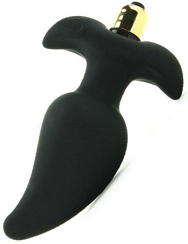 Анальная чёрная пробка с вибрацией Rocks-Off Butt Quiver 7BTQBLK (13 см)