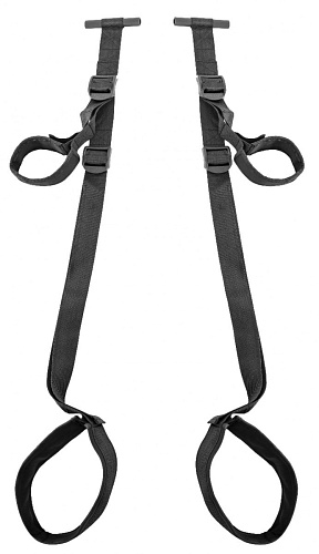 Чёрные секс-качели для двери Shots Media BV Door Swing OU382BLK