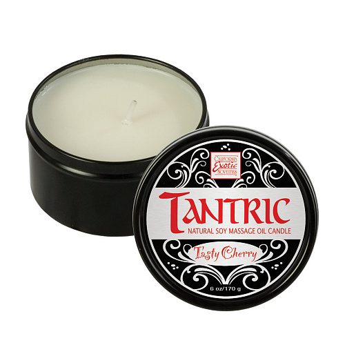 Массажная свеча с ароматом вишни California Exotic Novelties Tantric Soy Candle Tasty Cherry SE-2256-20-1