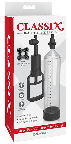 Прозрачная вакуумная помпа увеличенного размера Pipedream Large Penis Enlargement Pump PD1971-00