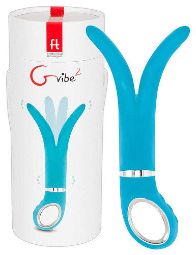 Голубой анатомический вибромассажёр Fun Toys Gvibe 2 FT10097 (18 см)