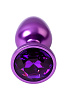 Фиолетовый анальный плаг с кристаллом фиолетового цвета ToyFa 717007-44 (7,2 см)