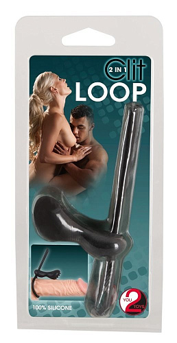 Чёрное эрекционное лассо с клиторальным стимулятором Orion Clit Loop 2 in 1 0511072