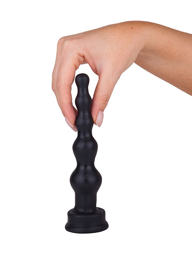 Чёрный анальный стимулятор-ёлочка Сумерки богов 650-03 CD SB (14,5 см)