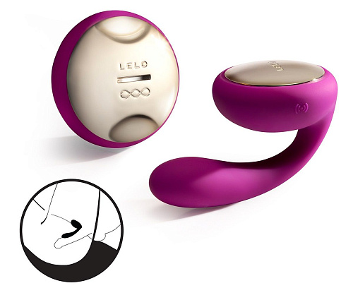 Лиловый вибромассажёр для пар Lelo Ida Deep Rose LEL7442