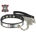 Чёрный ошейник с серебристыми вставками Sitabella 3159